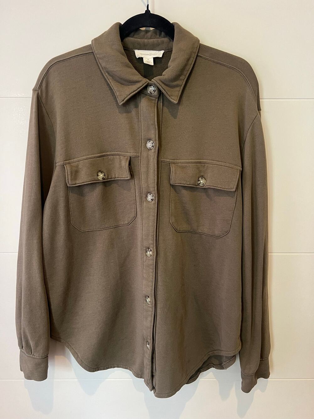Treasure & Bond Olive Green Shacket Fall Cozycore Cabincore Outdoors Womens sz M